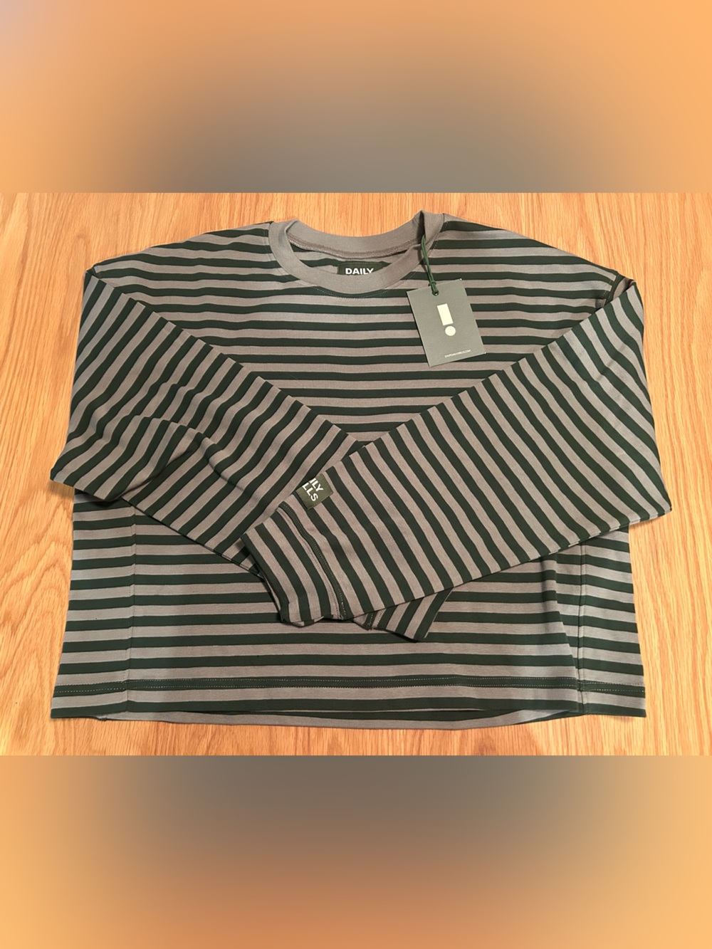 Daily Drills Striped Cotton Long Sleeve - Forest + DD Green Stripe Size M/L NWT